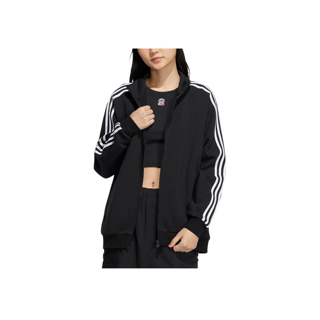 Adidas Куртка свободного кроя Neo с тремя полосками на молнии, куртка унисекс, черная IA6909