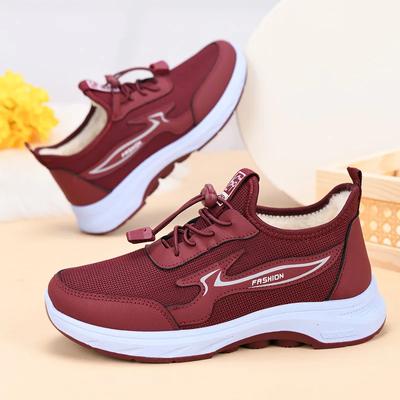 Зимние женские кроссовки теплые нескользящие удобные хлопковые ботинки на шнуровке повседневные износостойкие легкие зимние ботинки