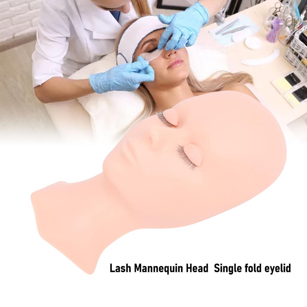 Головка манекена для ресниц, сменная силиконовая голова для ресниц, модель для практики, однослойное веко