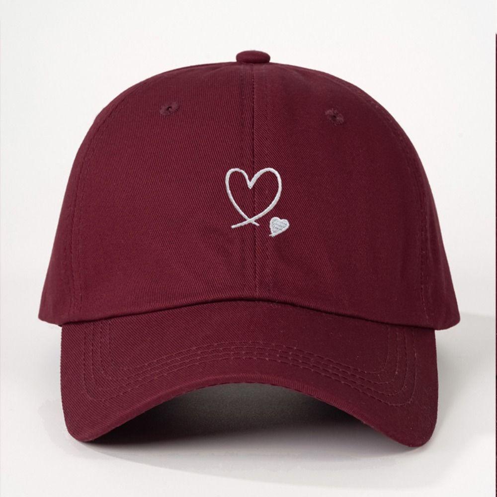 Heart Embroidered Baseball Cap UV Protection Hip Hop Hat Fashion Sun Hat Outdoor