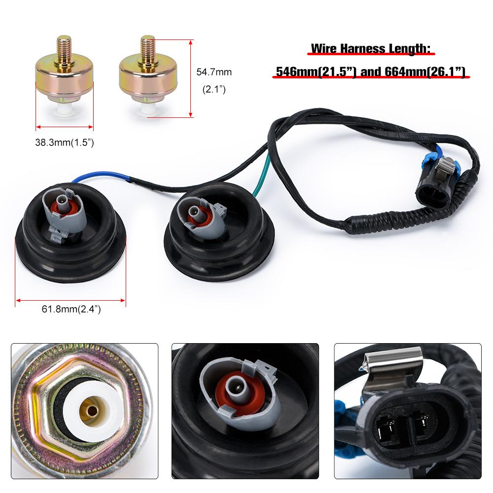 Dual Knock Sensors with Wiring Harness Kit For Chevy Suburban Silverado Avalanche Tahoe GMC Sierra Cadillac 4.8 5.3 6.0L