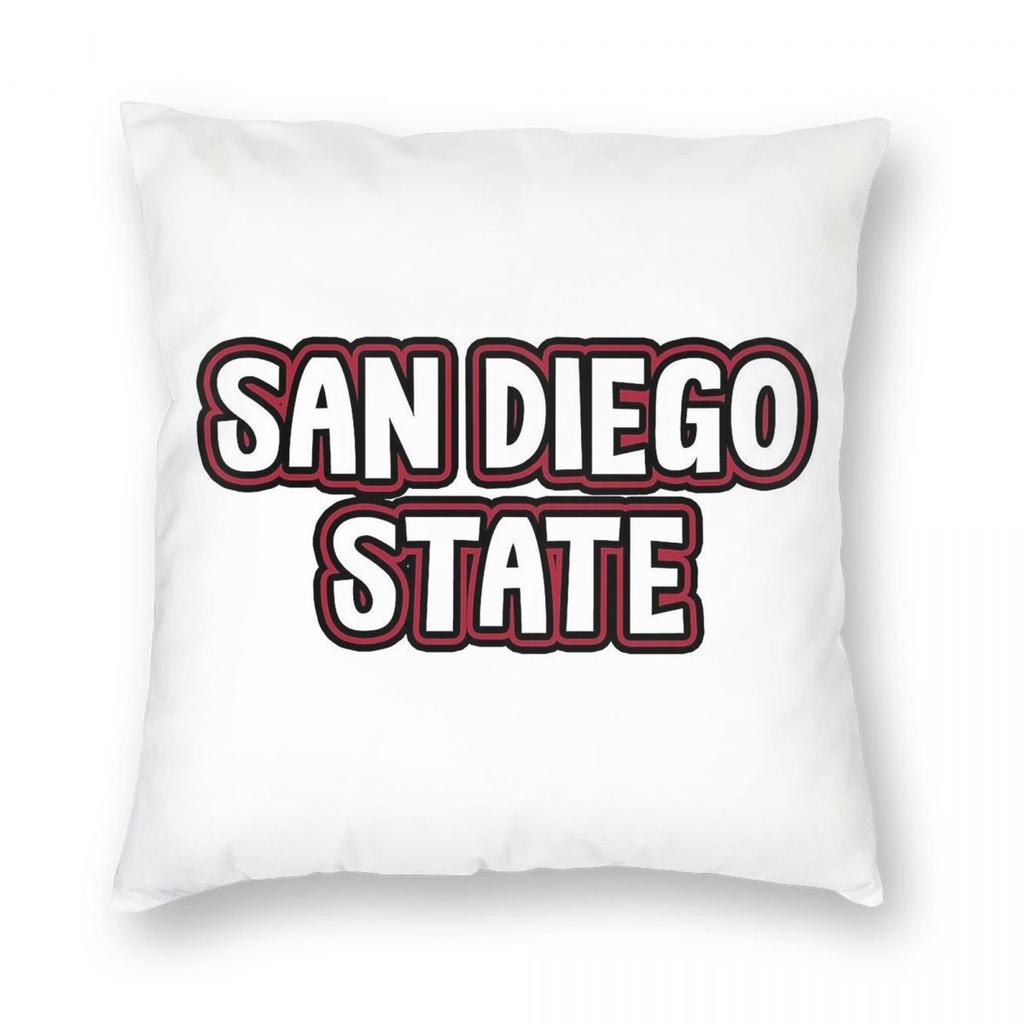 San Diego State Square Pillowcase Polyester Linen Velvet Creative Zip Decor Throw Pillow Case Sofa Seater Cushion Cover