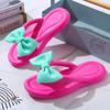 Fashion Korean Bowtie Flip Flops Female Soft Sole Cloud Slippers Shoes Woman 2024 Summer Platform Flat Heels Sandals Women Slides