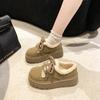 Women's Shoes Snow Boots Casual Shoes 2024 Solid Color Winter New Women's Boots Plush Warm Thick Sole Lace-up Cotton Shoes