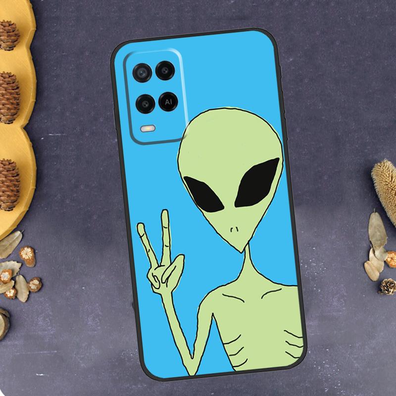 Alien Kawaii Art Phone Case For Oppo A96 A16 A76 A78 A58 A18 A38 A98 A17 A77 A80 A40 A60 A74 A94 A54 A15 A57S