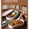 Двухслойный разделенный ланч-бокс в японском стиле для офисных работников и студентов, контейнер для хранения еды, пластиковые коробки для бэнто для микроволновки
