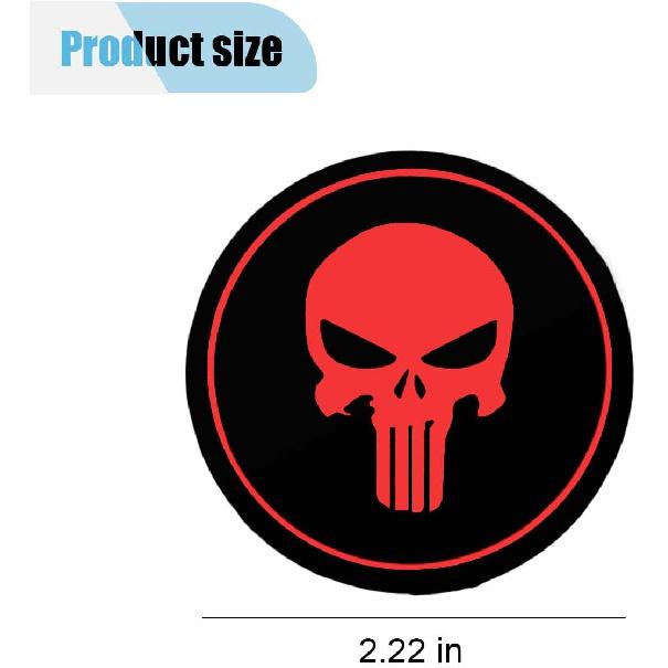 4PCS Skull Car Wheel Hub Center Cap Sticker, 2.2" Personalized Metal Wheel Emblem Sticker, Waterproof Automotive Hub Decorative Decal Cover, Car