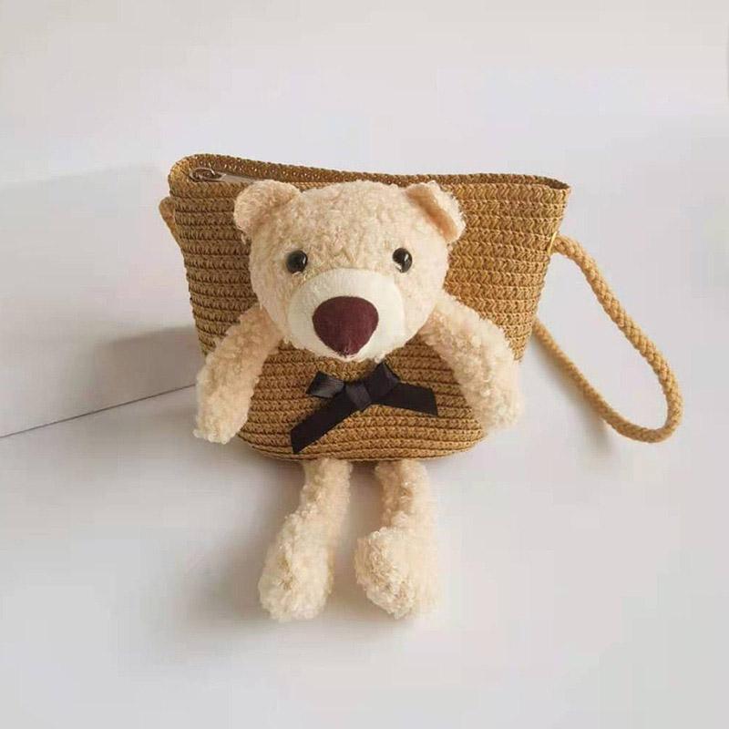 Рюкзаки Милая сумка с украшением в виде медведя Диагональная сумка Детский рюкзак