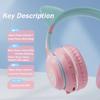 2024 New Cute Cat RGB Colour Lights Wireless Headphones Bluetooth 5.1 Stereo Music Gaming Headsets for Girls Kids Gift Headset with Microphone