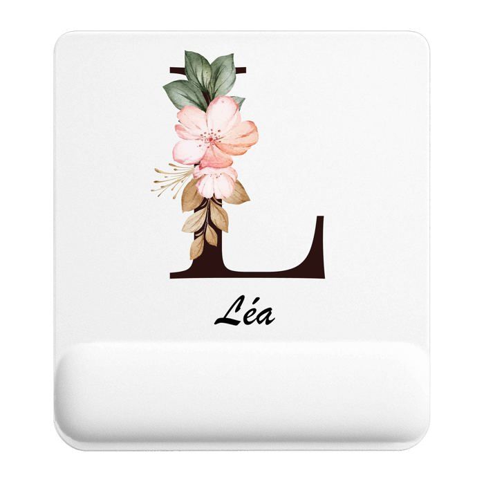 Tapis de souris - PLANETEE - Léa Lettre Fleur - Multicolore - 22x18 cm - Ép. 3 mm