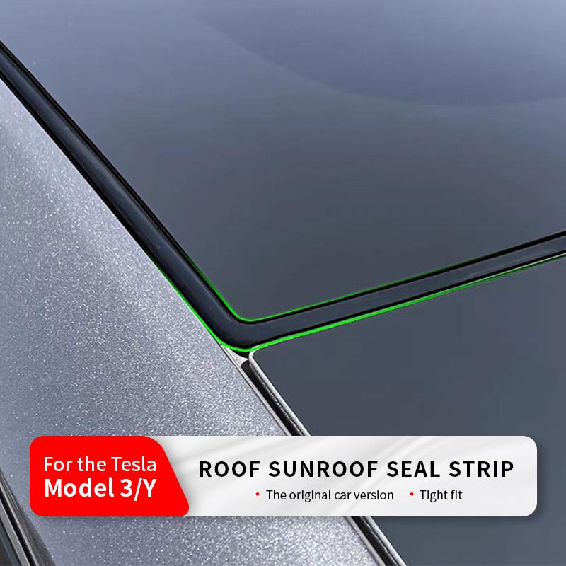 for Tesla Model Y 3 Highland Seal Strip Rubber Kit Roof Wind Guard Noise Reduction Sealing Stickers Skylight Sunroof Accessories Interior Mirrors 6