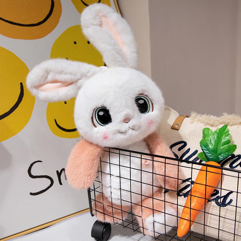 Плюшевые игрушки Зайчик с длинными ушами Мультяшные мягкие куклы Животные Детский подарок на день рождения