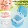 Denture Bath Box Cleaning Teeth Case Portable False Teeth Storage Case with Hanging Net Container Denture Boxs Soaking Container