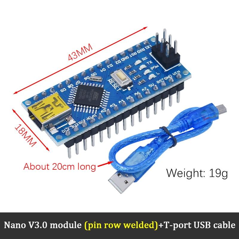 Акция для arduino Nano 3,0 Atmega328, совместимая плата с контроллером WAVGAT, модуль PCB, макетная плата без USB V3.0