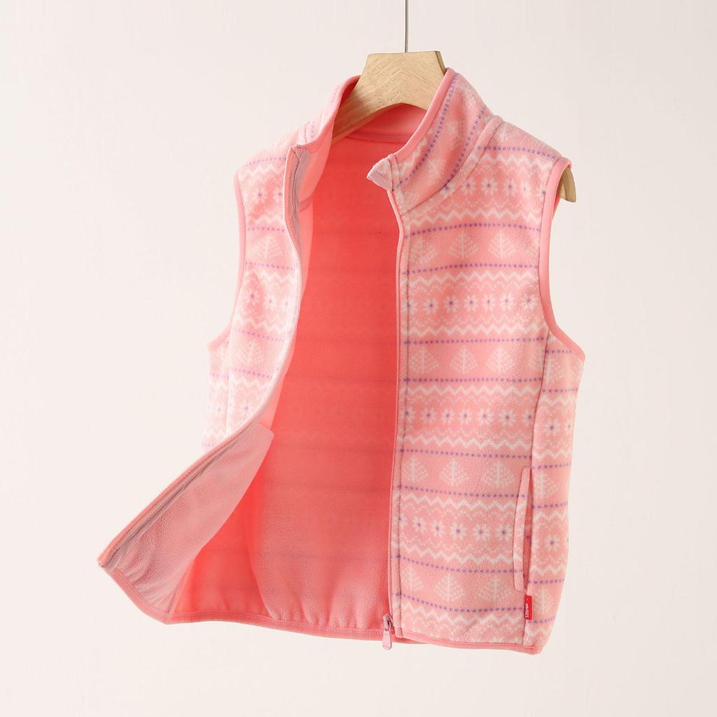 Девочкин флисовый жилет с принтом: Уютная, всесезонная верхняя одежда и вариант школьной формы