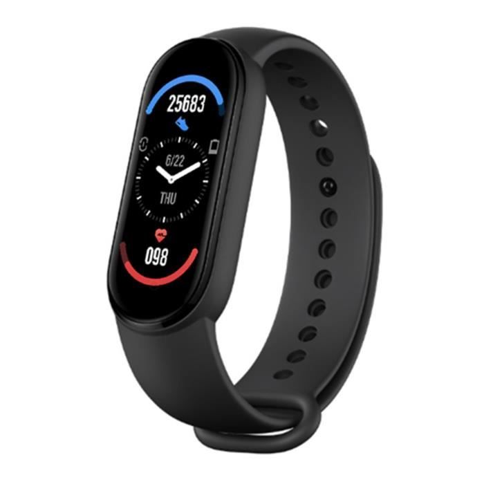 MONTRE INTELLIGENTE M6 Smart Bracelet Wireless 4.0 Écran Fitness Tracker Bande, Noir