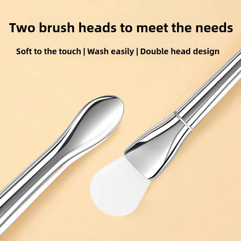 Новая силиконовая кисть для маски для лица с мягкой головкой и встроенным скребком, двухсторонний инструмент для нанесения масок-плёнок, инструмент для регулировки DIY-плёнки, красота