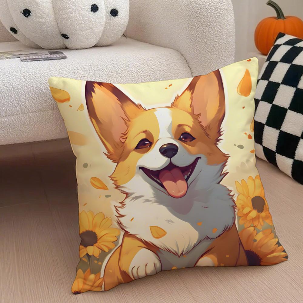 Чехол на подушку C-Corgi Льняная наволочка Мягкая Дышащая Защитная Декор Дивана Комнаты