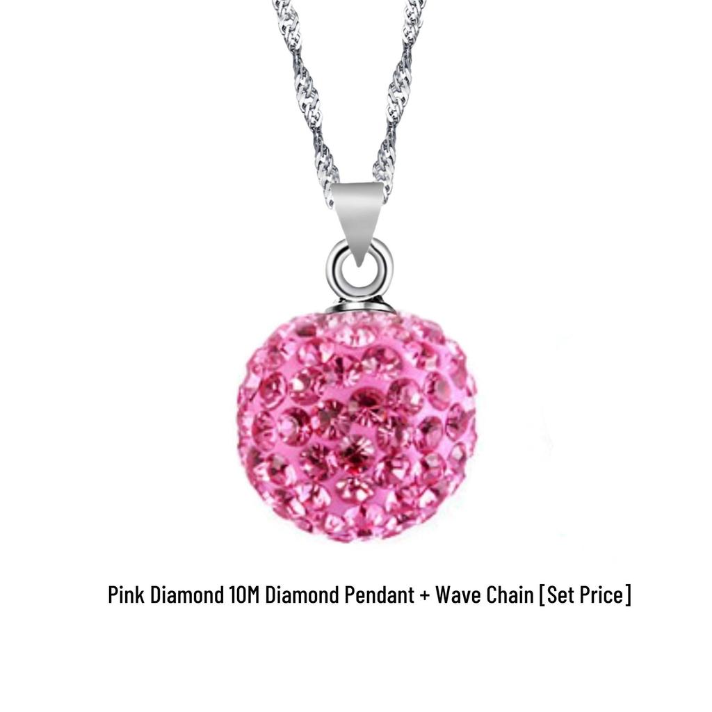 Ожерелье в корейском стиле, ретро, посеребренное, с кристаллами шамбала и цветным бриллиантовым шаром