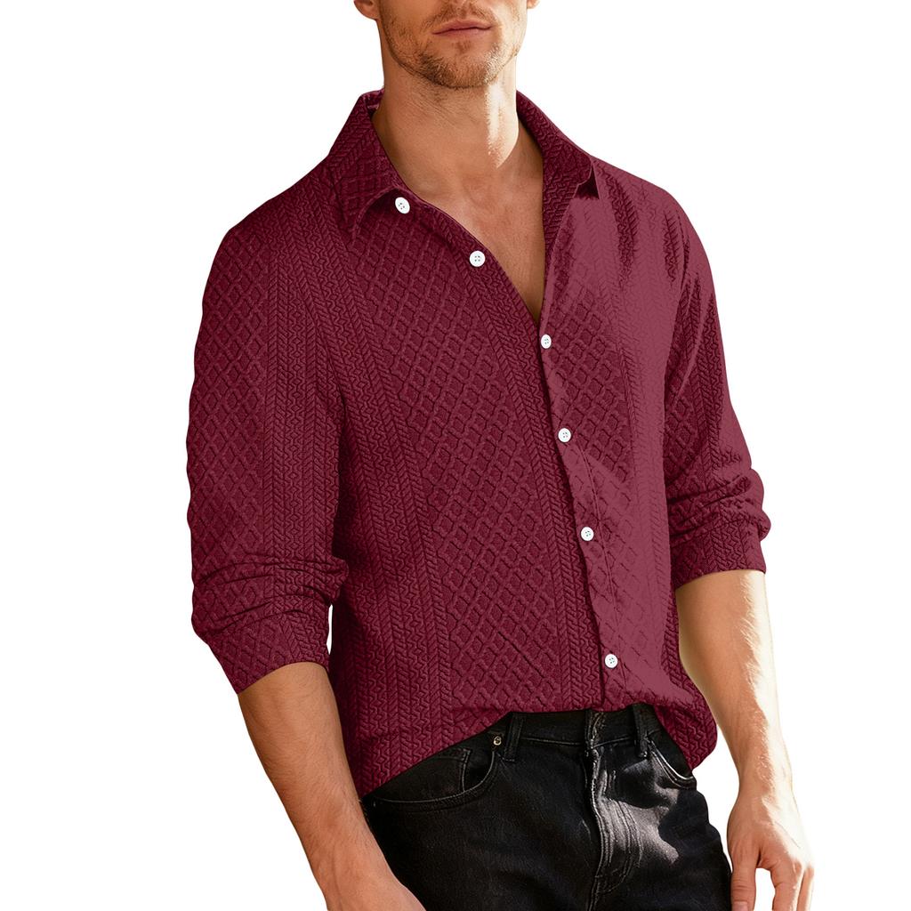 Мужская льняная рубашка с длинным рукавом, рубашка с отложным воротником, рубашка в стиле business casual, деловая рубашка, рубашка стандартного кроя