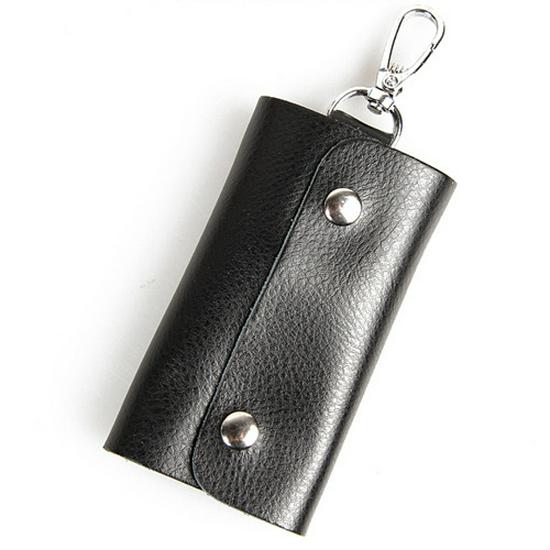 Candy Color Genuine Leather Key Bag - Unisex Cowhide Key Holder