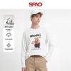 Мужская хлопковая футболка с длинным рукавом SPAO с принтом медведя