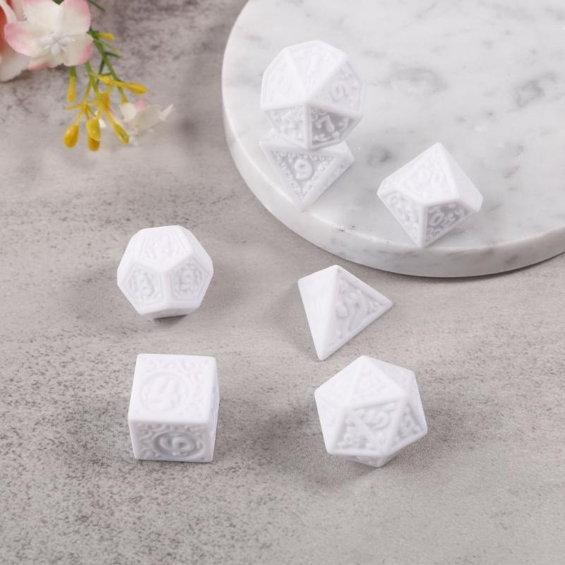 7Pcs/set Polyhedral Acrylic Dices Multi-faced Various Shapes Digital Game Dices for Club Party Family Board Game Props