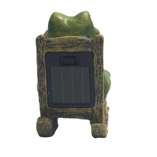 Solar Frog Night Light Waterproof Resin Rocking Chair Frog Figurine Solar Lights Garden Frog Statue Outdoor Decoration Light