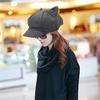Short Eaves Cat's Ears Hat Warmer Duck Tongue Cap Cat's Ears Hat Octagonal Cap  Women Ladies Girl