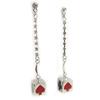 Les Trésors De Lily [E5118] - Серебристо-красные серьги «Кости удачи»