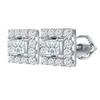 High Quality Fine Jewelry 925 Silver Square Moissanite Wedding Earrings for Brides