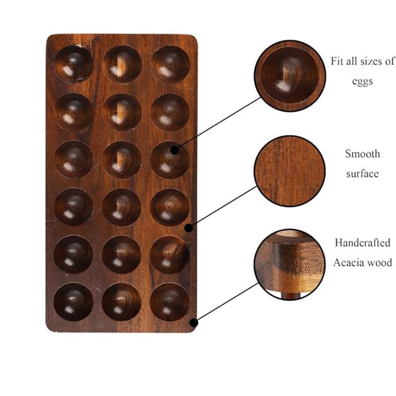 Деревянная двухъярусная полка для яиц, 1 шт., органайзер для лотка для яиц в деревенском доме, кухня из акации, 2-х уровневая столешница, стеллаж для хранения свежих яиц, корзина на 36 яиц
