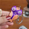 Первый слой Коровья кожа Креативная сумка-сова Брелок для ключей автомобиля Подвеска Животное Кукла Украшение Милый Маленький Подарок