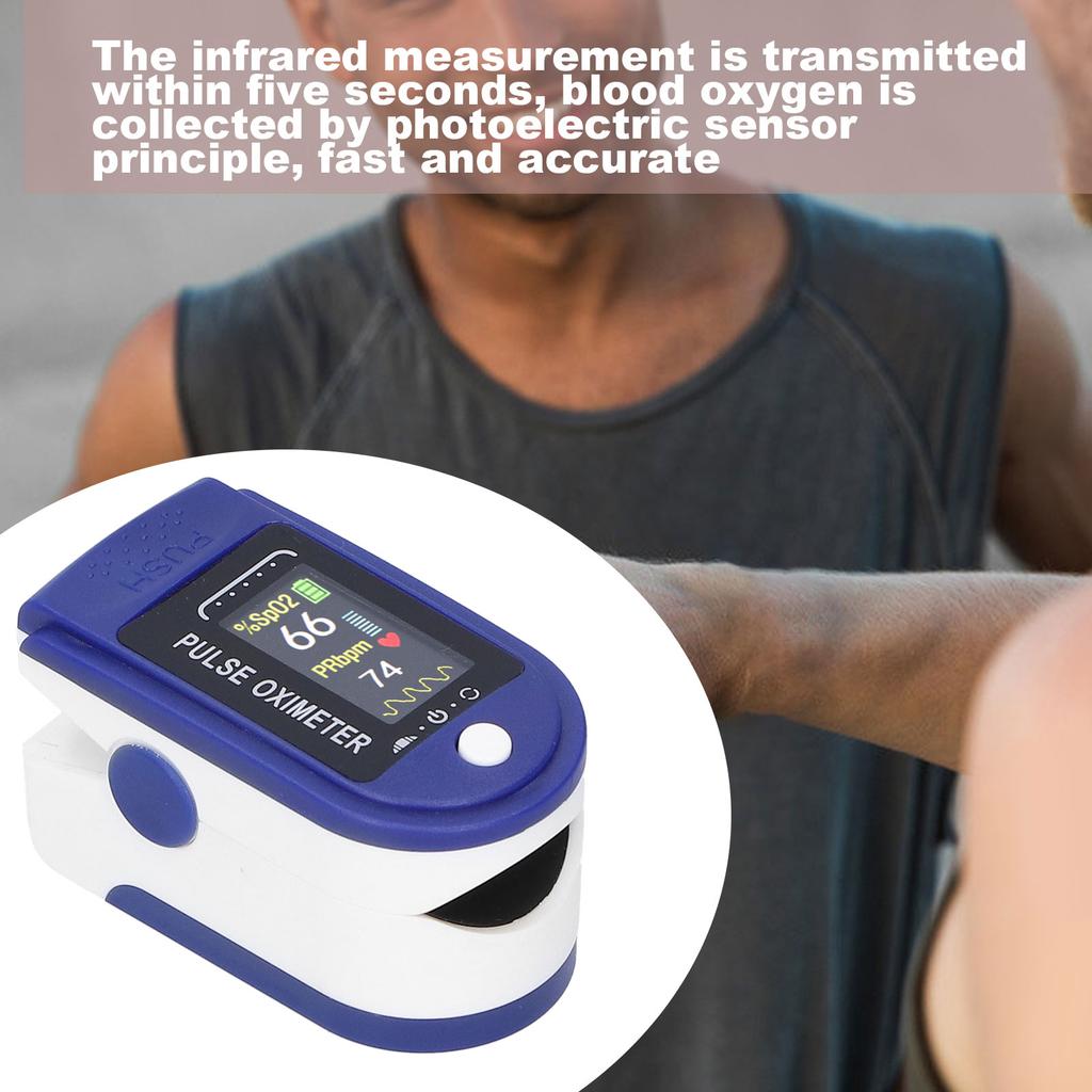 Fingertip Pulse Oximeter LED Dispaly Blood Oxygen Saturation Heart Rate Monitor with Strap
