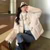 Autumn and Winter Women's Loose Collar Coat Thick Warm Horn Buckle Cotton-padded Jacket