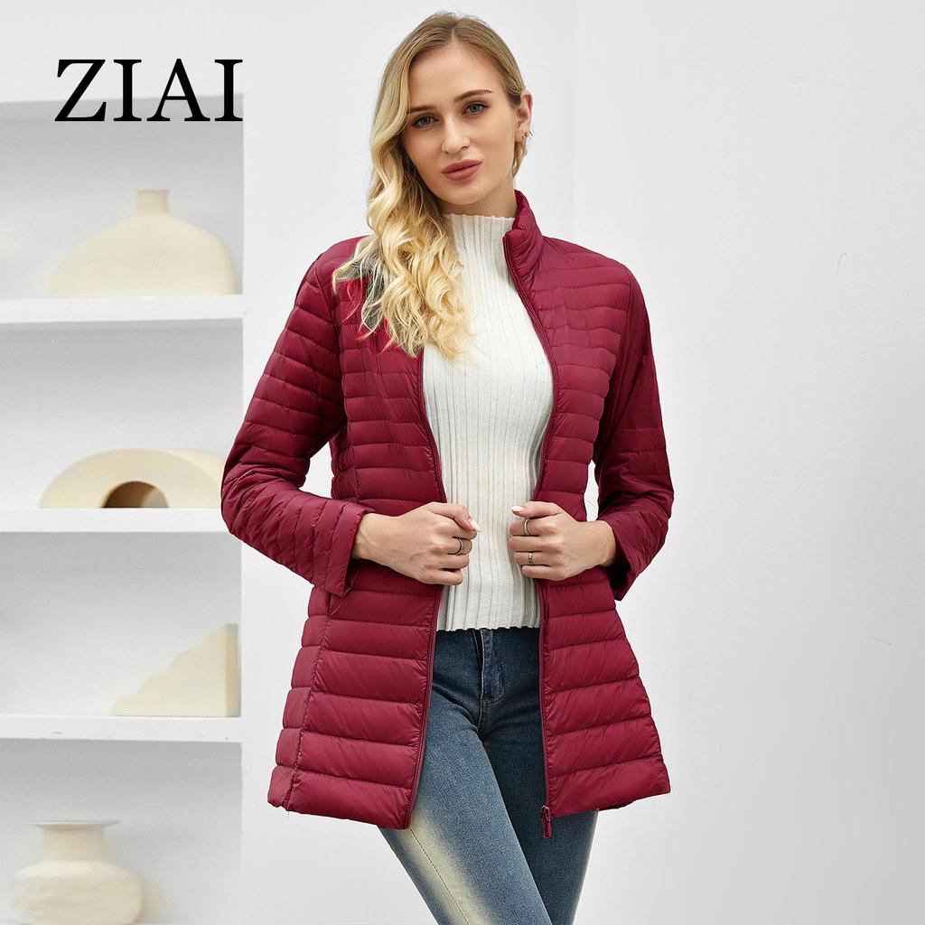 ziai Autumn Winter Women's Jacket Warm Padded Puffer Coat Ultra Light Down Jacket Women Quilted Parka Slim Fit Outerwear DM22
