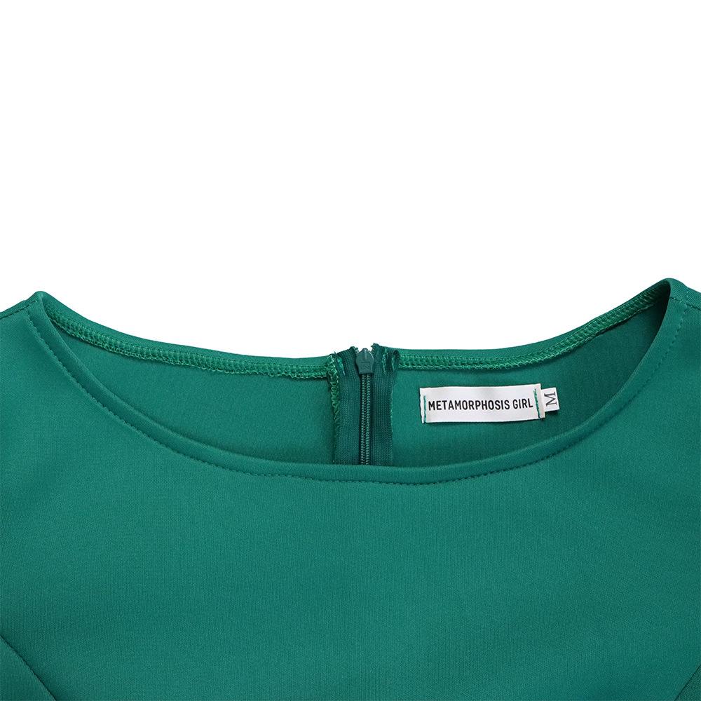 Большой размер, женское летнее модное однотонное платье с круглым воротником, женское элегантное цельное свободное платье