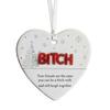 Funny Friendship Christmas Ornament Heart-Shaped Hanging Decoration for Xmas Tree Decor Humorous Gift for Friends