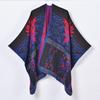 Autumn and Winter Retro Thickened Warm Shawl Cape Fashion Flower Split Jacquard Scarf