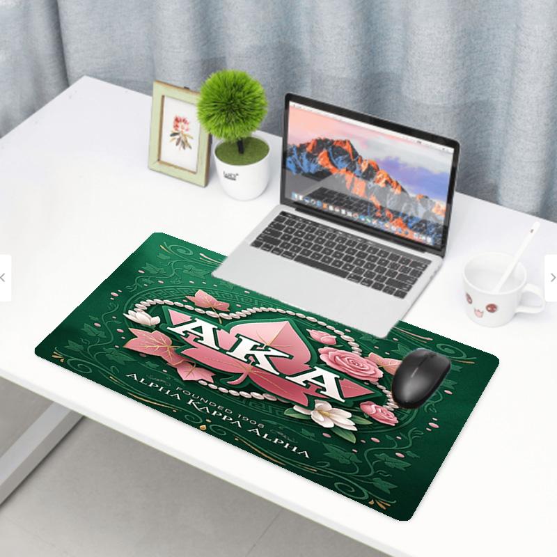 Alpha Kappa Alpha Print Mouse Pad, Anti‑Slip Desktop keyboard Mat, for PC Laptop Gaming Working Daily Use, Cool Festival Surprise Gift