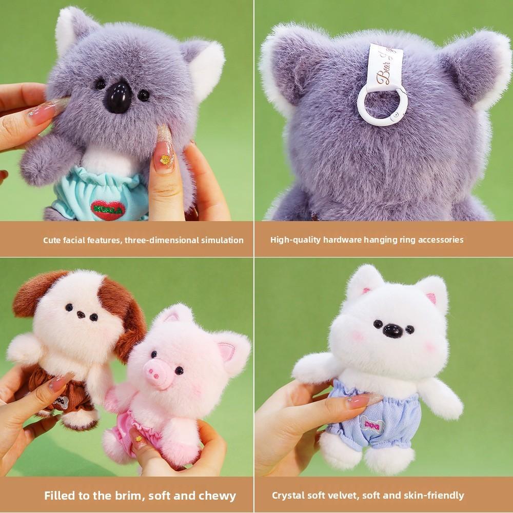 Cute Capybara Dog Koala Plush Keychain With Soft Polyester Filling For Bags And Gifts