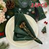 A set of 6/12/24 40x40cm Christmas Party Napkins Suitable for Kitchen Dining Wedding Decoration and Holiday Decorations