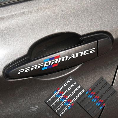 4 шт. Эмблема ручки двери автомобиля Performance 3D наклейки для M F30 F31 F34 F35 F80 G30 G31 F01 F02 F20 F21 F52 E46 X1 X3 X5 X6 X7