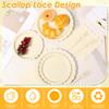 200Pcs Scalloped Edge Tableware Set Party Supplies Thickened Paper Dinnerware with Napkin Plate and Fork for Weddings Tea Party