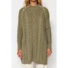 Аксессуар цвета хаки, плетеный трикотаж с детальными волосами, свитер Tctaw24ak00165