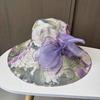 Summer printed big brim sunshade mother hat outdoor seaside beach sunscreen sun hat breathable thin bucket hat