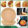 100PCS Air Fryer Paper Liner 20cm Disposable Non-Stick Parchment Microwave Baking Barbecue Paper Tray Kitchen Food Oil Absorber