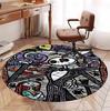 The Nightmare Before Christmas Pattern Round Rug, Indoor/Outdoor Mat, for Picnic, Gameroom, Bedroom, Office, Living Room, Home Decor Carpet, Birthday 