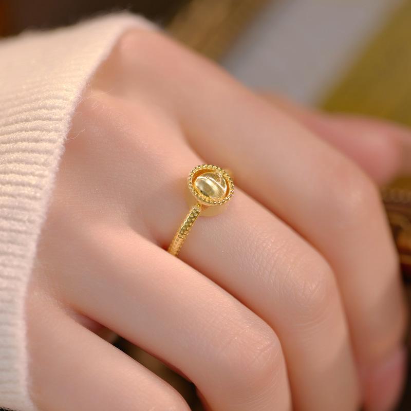 Кольцо Banyan Tree S925 с серебряным покрытием и кошачьим глазом, вращающееся на указательном пальце - Light Luxury для женщин