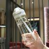Handle Sports Water Bottle 500/650ml Drinkware Portable Plastic Transparent Water Bottle  Men Women